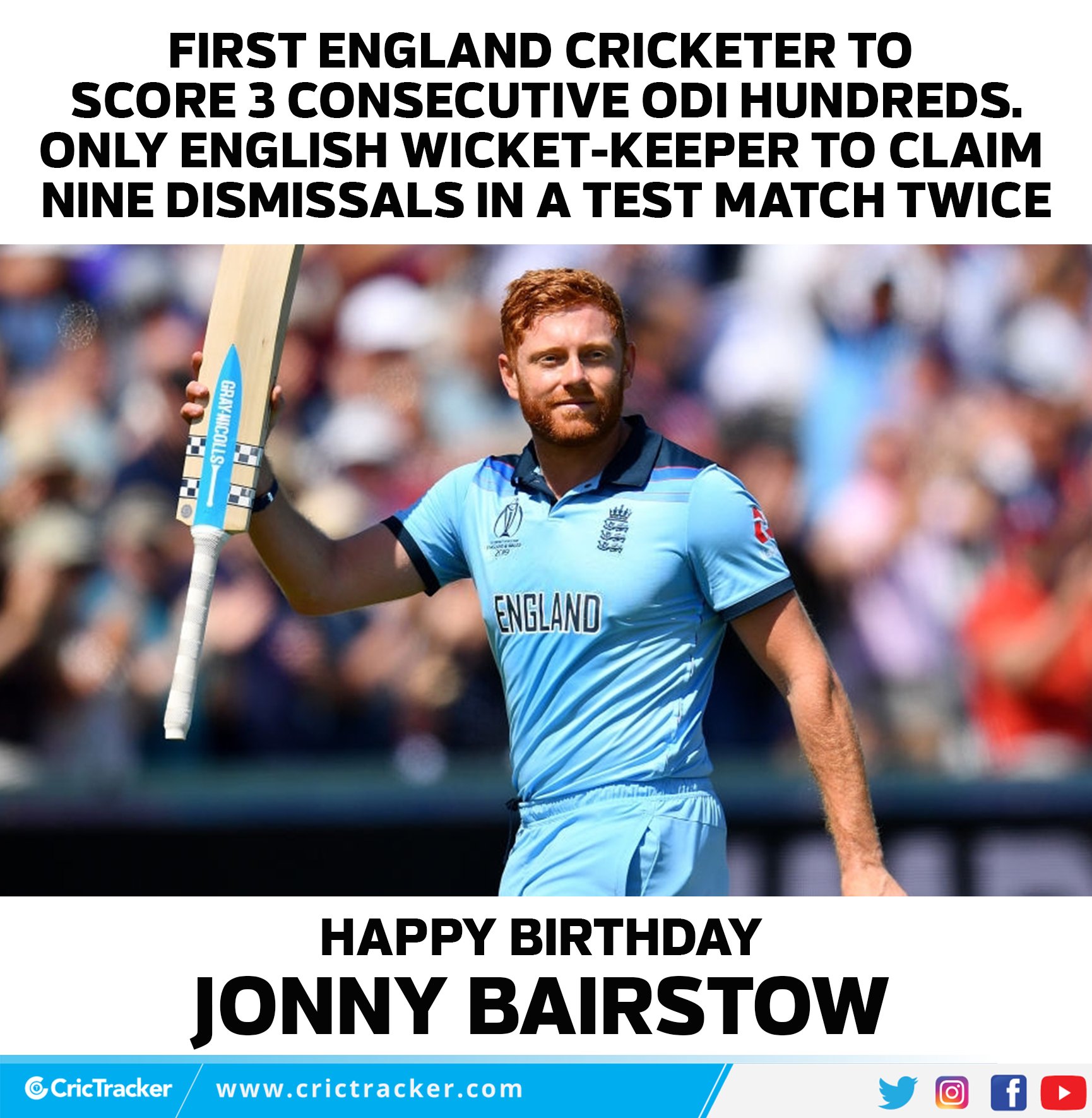 Wishing Jonny Bairstow a very happy birthday.    