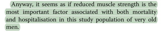 There was also a strong association between probable sarcopenia and hospitalization with no such relationship in those with sarcopenia.