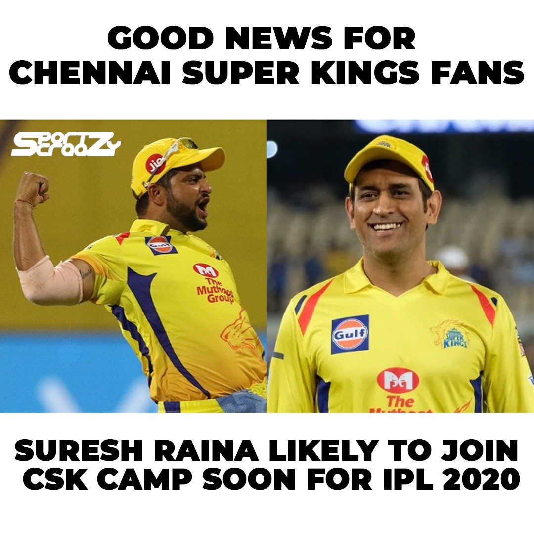 sportzcraazy's tweet photo. The BCCI official has also confirmed to Insidesport that if the team requests them, they will not have any problem in allowing him to comeback.
.
.
Chennai Super Kings Suresh Raina
#ipl2020 #CSK #Match #comeback #sportzcraazy #bcci #sureshraina #ComeBackMrIPL https://t.co/QTVIxwpgzH