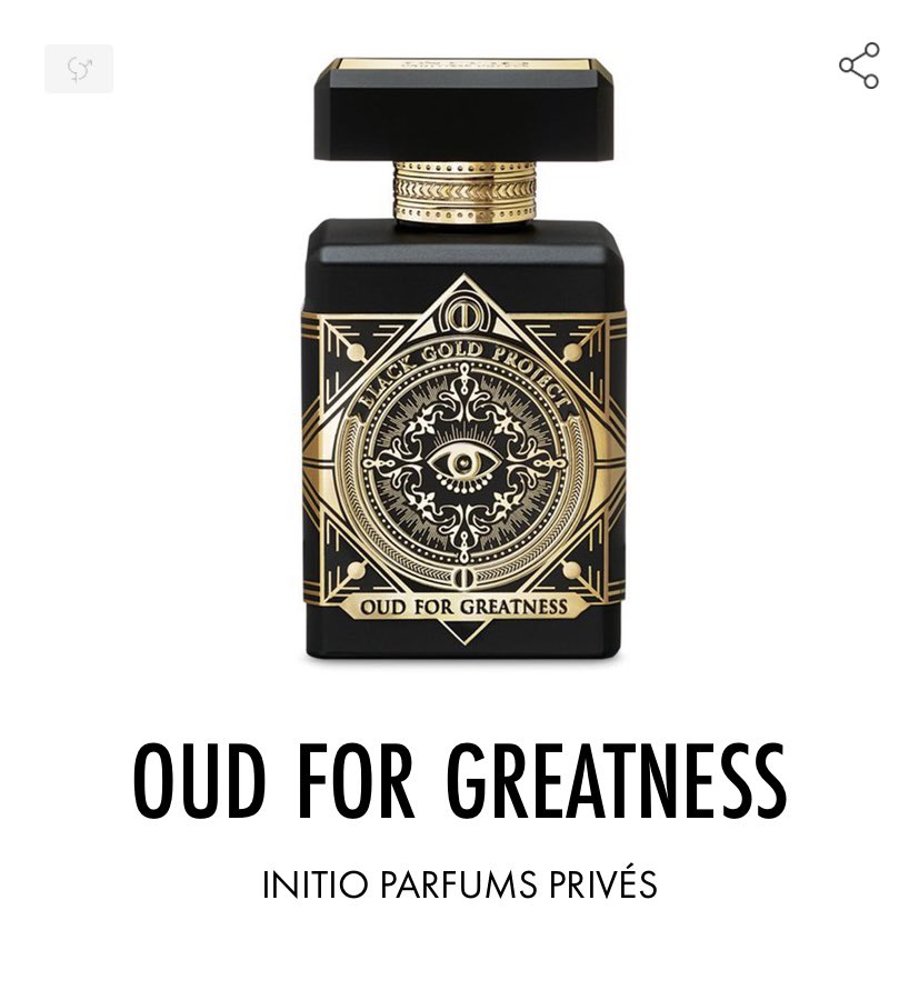 Oud for greatness, de Initio parfums privés.Un Oud puissant, partagé de Musc et de Patchouli. En notes de cœur on a de la lavande et de la noix de muscade, chapeautées de Safran, en note de tête.