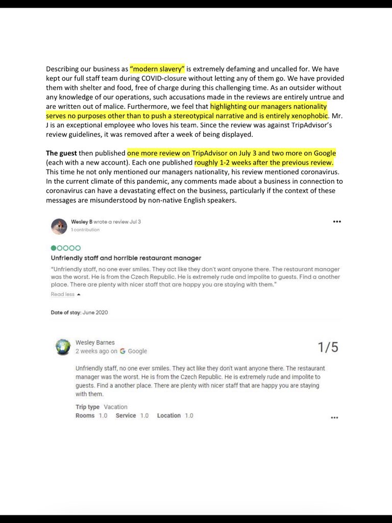 UPDATE: There is always two sides to a story. The owners of the hotel who are suing an American guest for a bad review have now sent me their side of the story. You can download the five page statement here:  https://drive.google.com/file/d/1VZCwyULmkLpZ7y5nT5wsaX0mn8waPd4H/view?usp=drivesdk