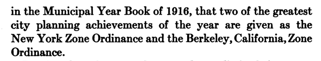 A little puffed up over the 1916 Zoning Ordinance in  @CityofBerkeley here