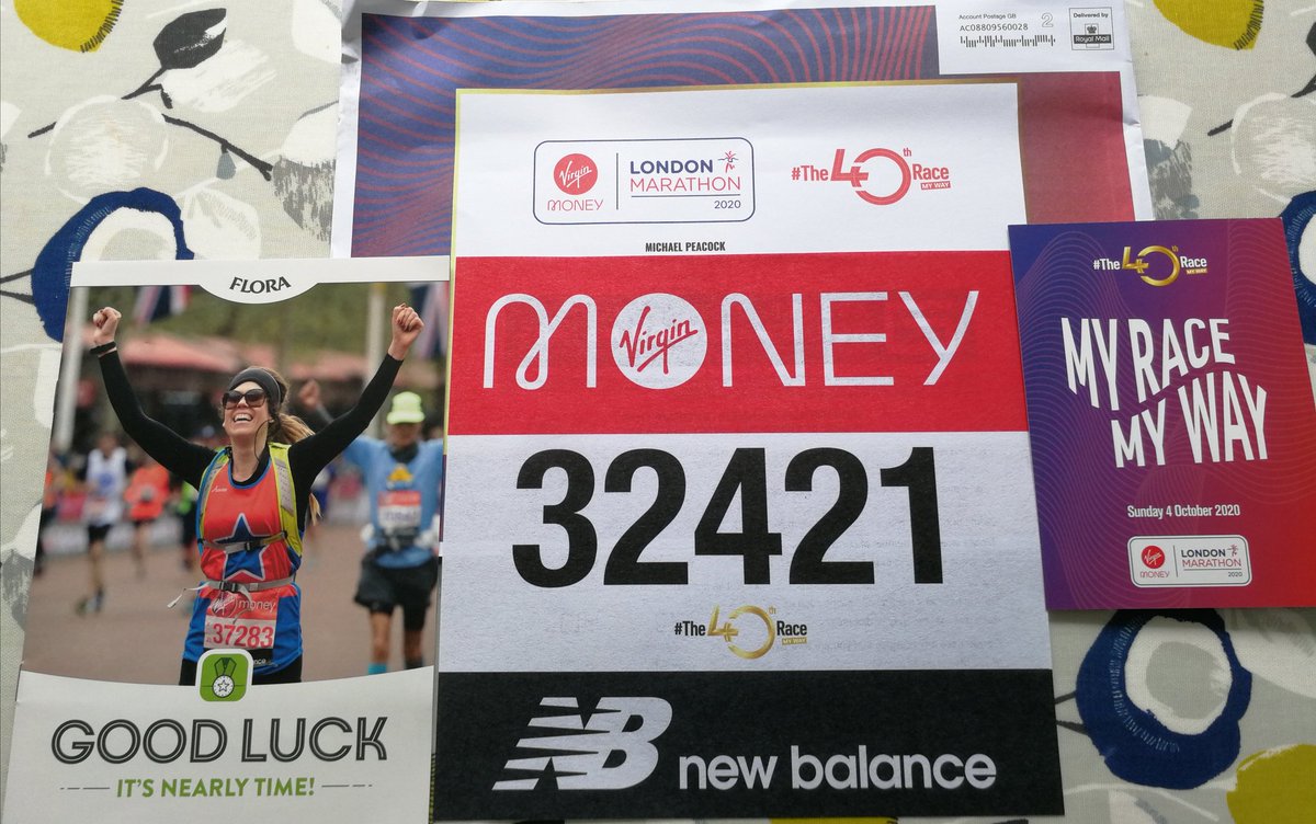 Race pack for the <a href="/LondonMarathon/">TCS London Marathon</a> #The40thRace has arrived. After months of training it's nearly here. I'll be looping Nottingham's ring road for 26.2 miles on 04/10/20 in support of @WoodlandTrust