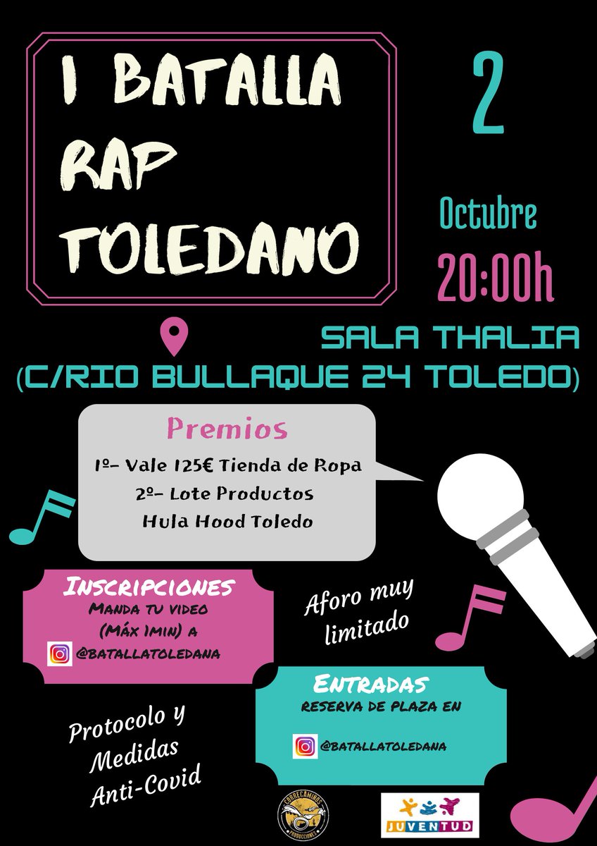 GCecap's tweet photo. ¿Eres un rapero de los que "molan" Esta es la ocasión de darte a conocer!

Batalla de Gallos en  la Sala Thalía de  #Toledo
Inscríbete aquí:  https://t.co/EEJtScsq8y

 #CECAP #Plenainclusión #InclusiónSocial #semanajoven2020 #ToledoCity #toledoespaña #ocioresponsable #ocioseguro https://t.co/cFaIRsyBx8