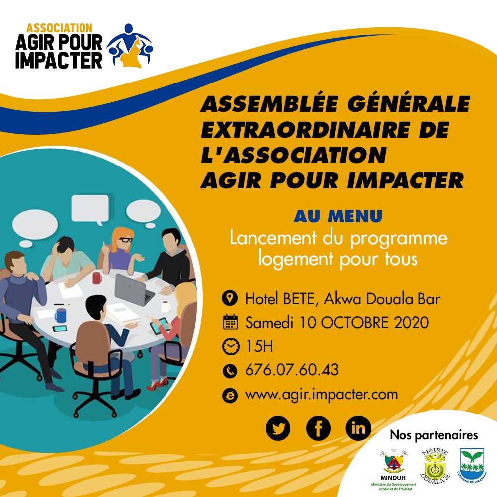 AImpacter's tweet photo. Lancement de notre programme d'habitat participatif dénommé #LOGEMENTS_POUR_TOUS lors de notre assemblée générale extraordinaire du samedi 10 Octobre prochain. https://t.co/6jiGS8RghN
