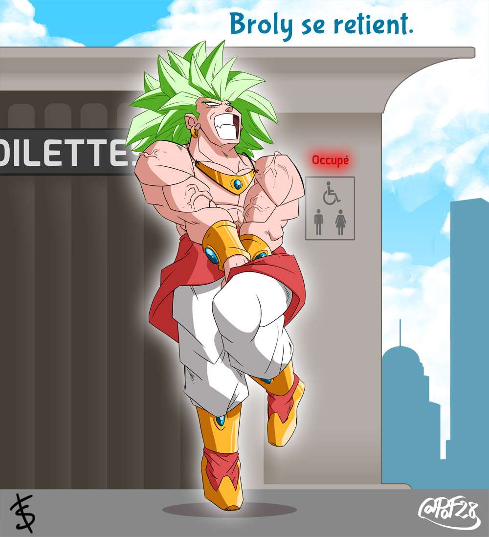 Broly se retient.Dessin par @PoF28 .Jeu de mot assumé par moi.#broly #broly...