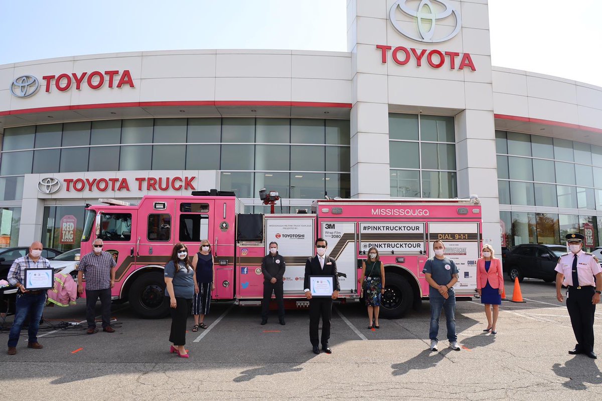 BonnieCrombie's tweet photo. Excited to join @IAFF1212 to launch @MississaugaFES's 6th Annual Pink Truck Tour, in support of the cancer program at @THP_hospital. Our firefighters are always there to lend a helping hand in our community. Check out their stops and how you can help here: https://t.co/3EKfFED6W6 https://t.co/7VIfXIFalf