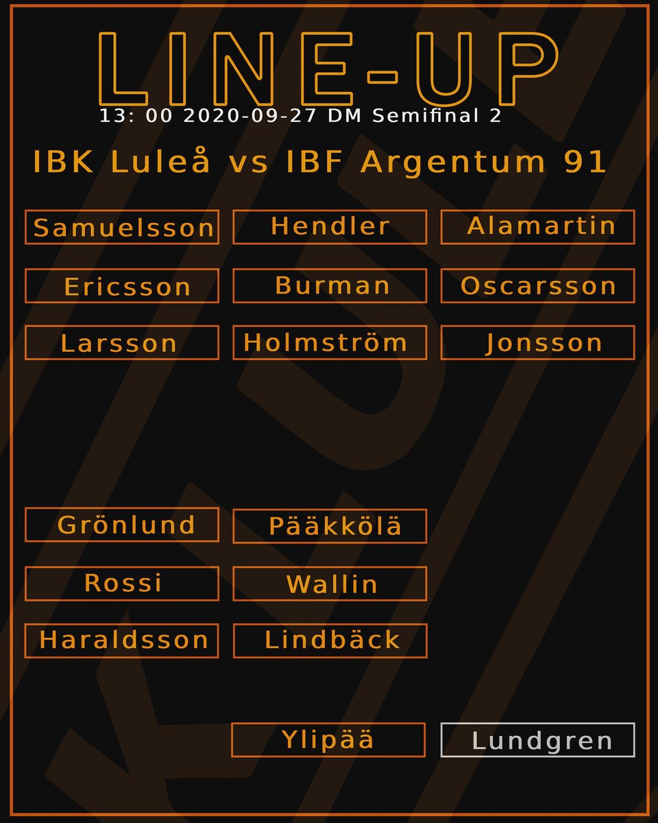 Åter hemma i Luleå och vi är laddade för att säkra finalplatsen imorgon på hemmaplan! Semifinal 2 mot IBF Argentum 91. Matchstart 13.00 i Kronanhallen. Vi kommer kunna ta in 50 åskådare och alla med säsongskort har förtur. Först till kvarn.