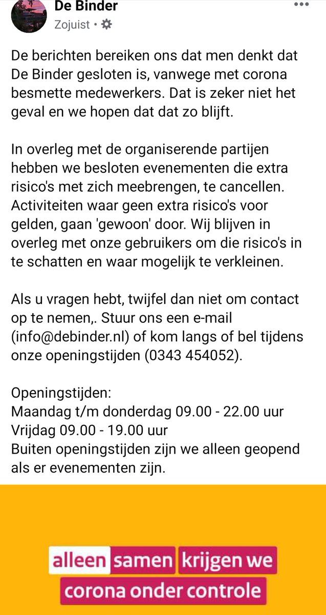 De Binder is niet gesloten