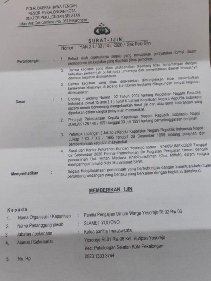 pgmoraaji's tweet photo. Assalamualaikum
Terimakasih Pak Ganjar @ganjarpranowo
@poldajateng_  dan Kepada Semua Pihak  Pak Bupati, Camat, Kades, Kapolda, Kapolres, Kapolsek
Terimakasih Untuk Panitia dan Jamaah Alkinthiliyah yang Tetap Kondusif
Salam Hangat dr Gus Miftah dan keluarga Besar Ponpes Ora Aji https://t.co/TxWtUbeUzO