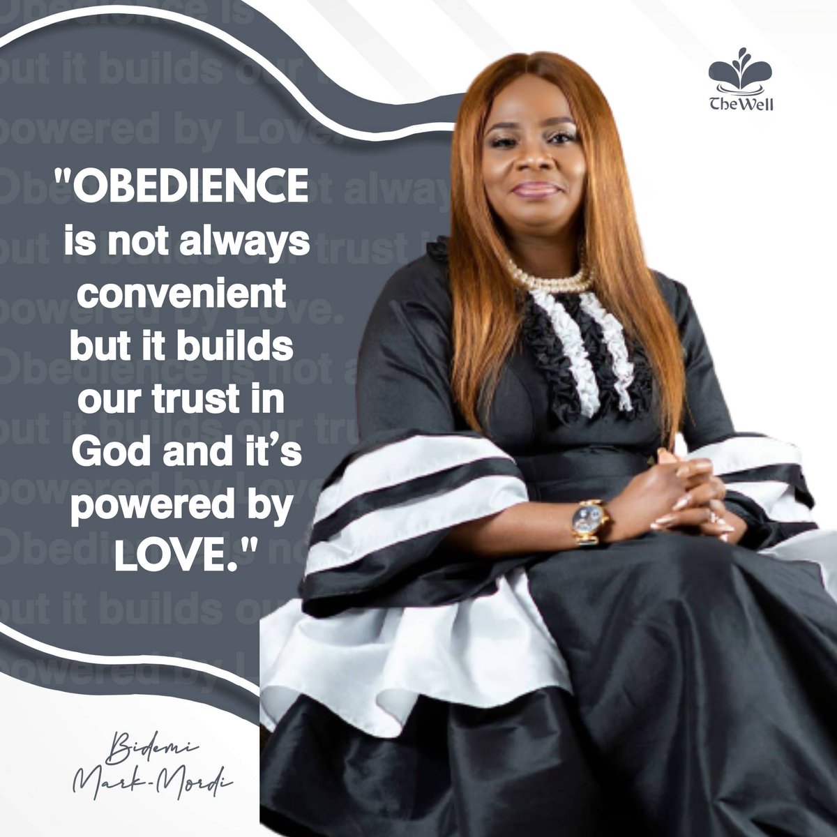 Because we love God, we OBEY Him regardless of how we feel.⁣

#Obedience #EmbraceYourSuperPower #PayAttention #GodIsProudOfYou #CreatingYourFuture #Wisdom #TheWellOasisInternational #Thewellreveals #HolySpirit #GodsWays #TrustingGod #KingdomLifestyle #BidemiMarkMordi