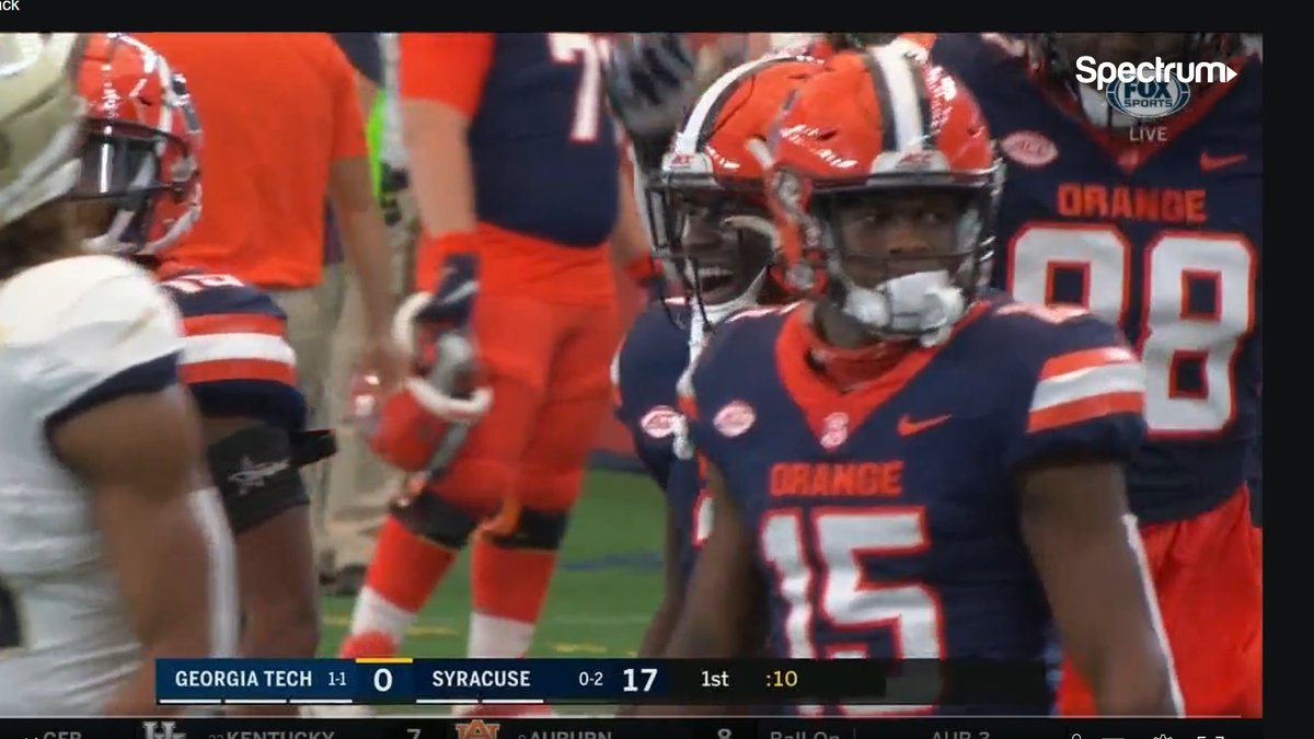 Ga Tech/Syracuse is pretty fun. These is the Jackets basic look, which I enjoy and the blue jerseys are the better of the Orange's two base setups. good pairing for sure
