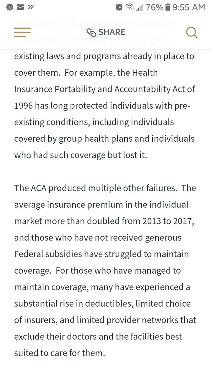 "For example, the Health Insurance Portability and Accountability Act of 1996 has long protected individuals with pre-existing conditions, including individuals covered by group health plans and individuals who had such coverage but lost it."