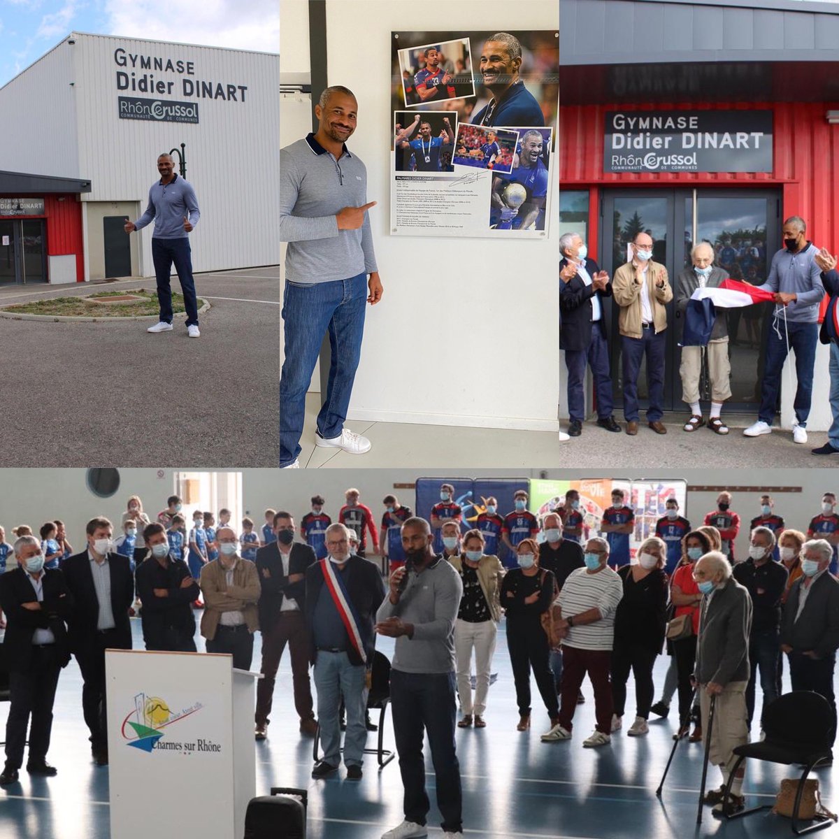 C’est toujours un moment émouvant d’inaugurer un gymnase à son nom. Merci à la ville de Charmes-Sur-Rhône pour cette initiative. Heureux d’avoir été parmi vous aujourd’hui et merci pour l’accueil chaleureux de vos élus, habitants et bénévoles du club de #ascsghandball.