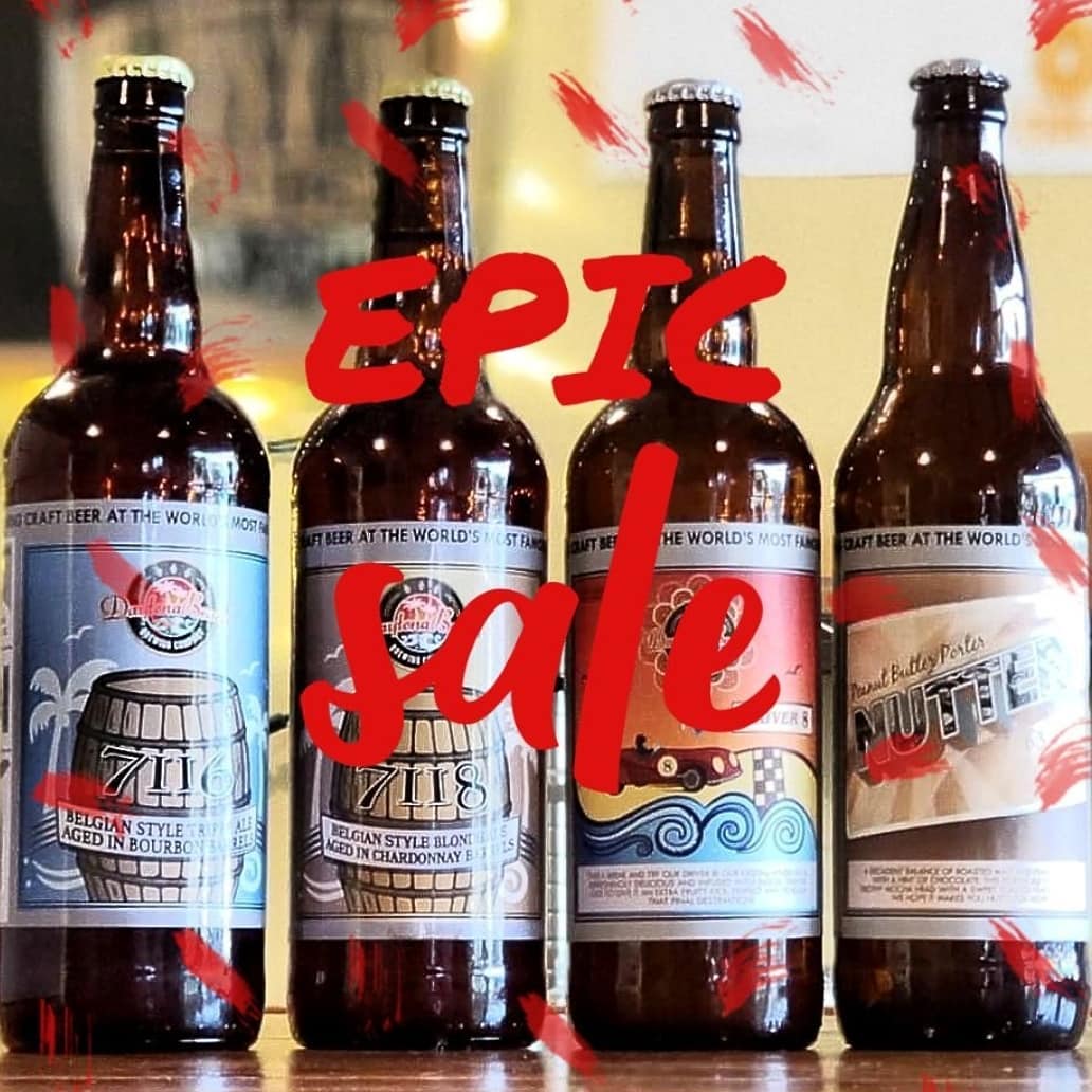💥Epic BOTTLE SALE!💥

ALL 22-ounce BOTTLES $3 Each!
🍊#Driver8, Blood Orange Kristalweizen
🥜NUTTER, Peanut Butter Porter
🍺7118, Chardonnay #BarrelAged Blonde

OPEN THUR 5-7pm &amp; SAT 2-530pm 
#drinklocal #craftbeer #daytona #beach <a href="/daytonaontap/">daytonaontap</a> <a href="/DaytonaBeachFun/">Daytona Beach</a> 🍻