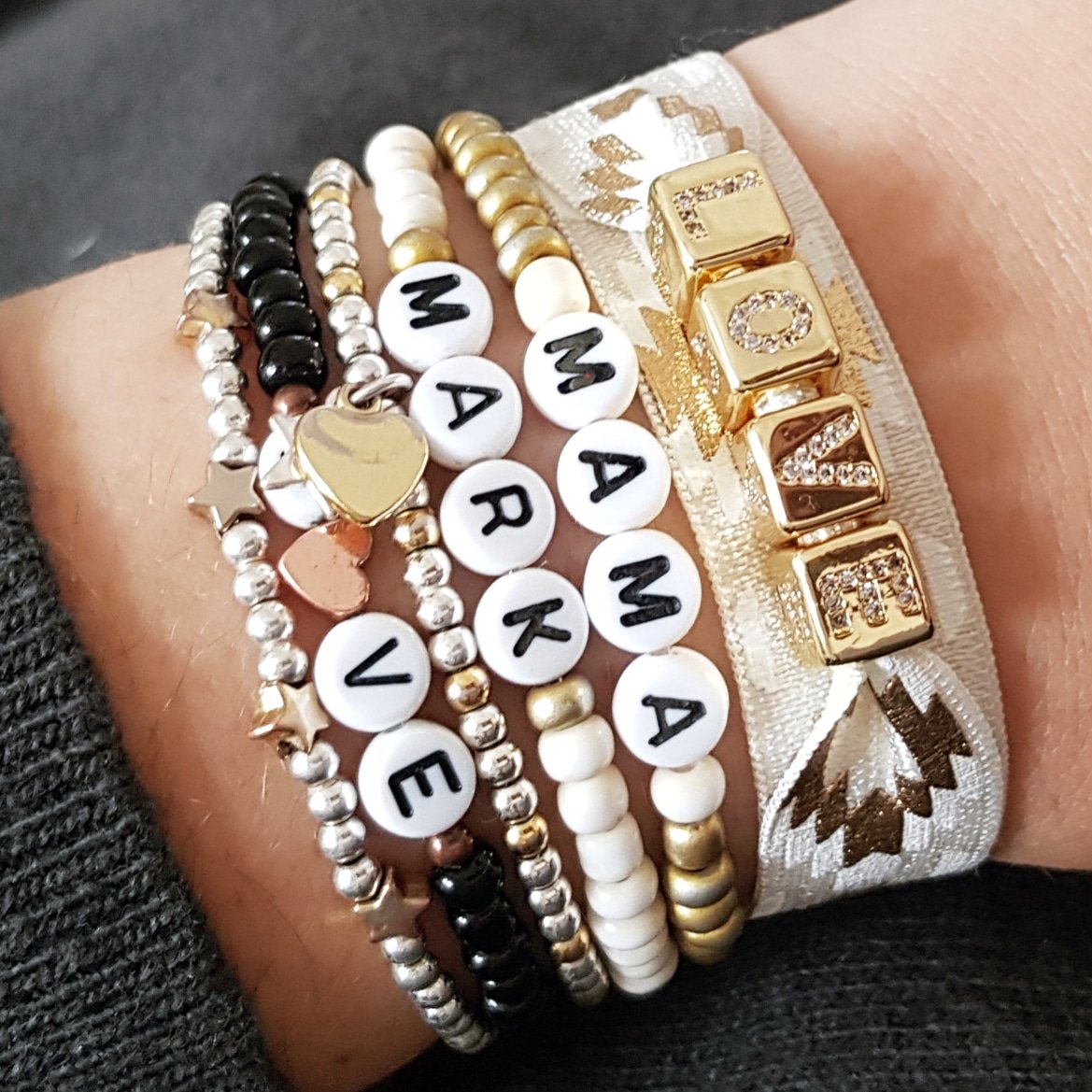 StylingbyAlison's tweet image. In LOVE with the newest addition to my arm stack - this gold Love bracelet is just gorgeous. Check out @Ezzys_wristcandy over on Etsy for more of these amazing pieces etsy.me/2S0t2kx #shopsmall #stackingstyle #love