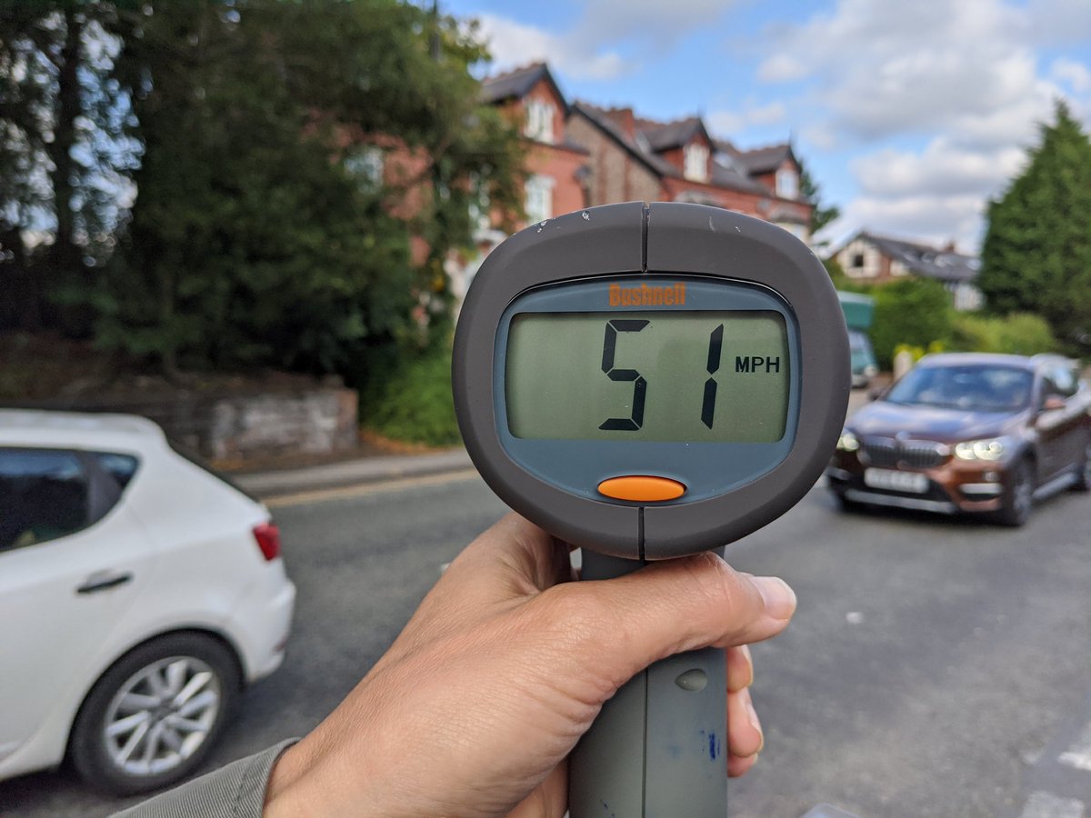We've been out on the streets of  #Altrincham and  #Hale with the  @traffordgreens speed gun, and recorded some pretty shocking figures. On Wednesday we'll present a motion asking  @TraffordCouncil to reduce the default speed limit on our urban streets to 20 mph. Here's why: