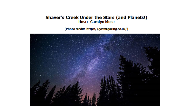 NLCarolynMuse's tweet photo. Today (September 26th) is #FallAstronomyDay. I do not have a @ShaversCreek astronomy program ready for this day; however, one will be ready either for October or for November. Stay tuned! #scienceeducation #preview https://t.co/kn8rVnZ0tV