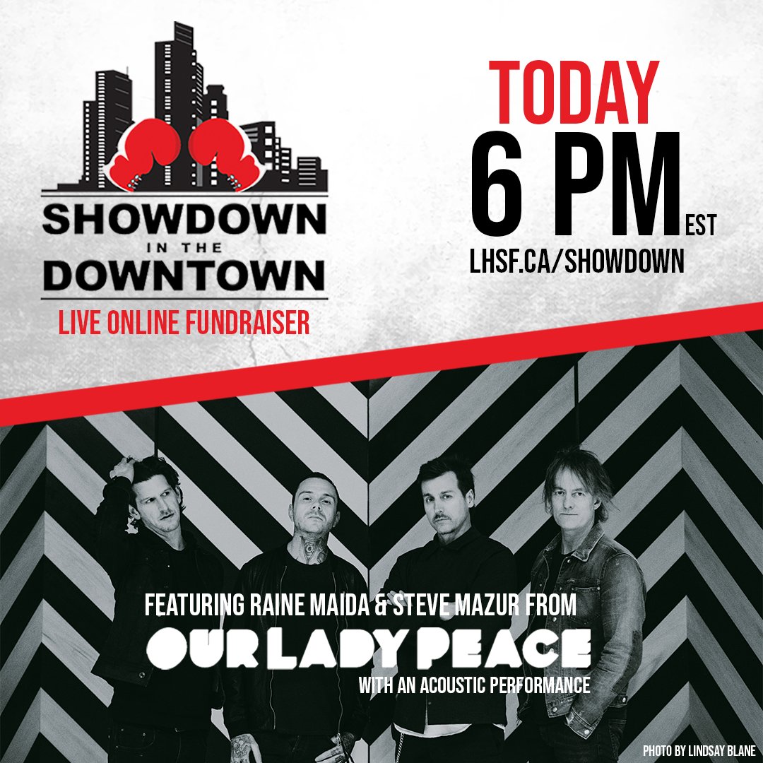 Join us today at 6 p.m. to help in the fight against kidney disease with @OurLadyPeace. Tune in for free at lhsf.ca/showdown