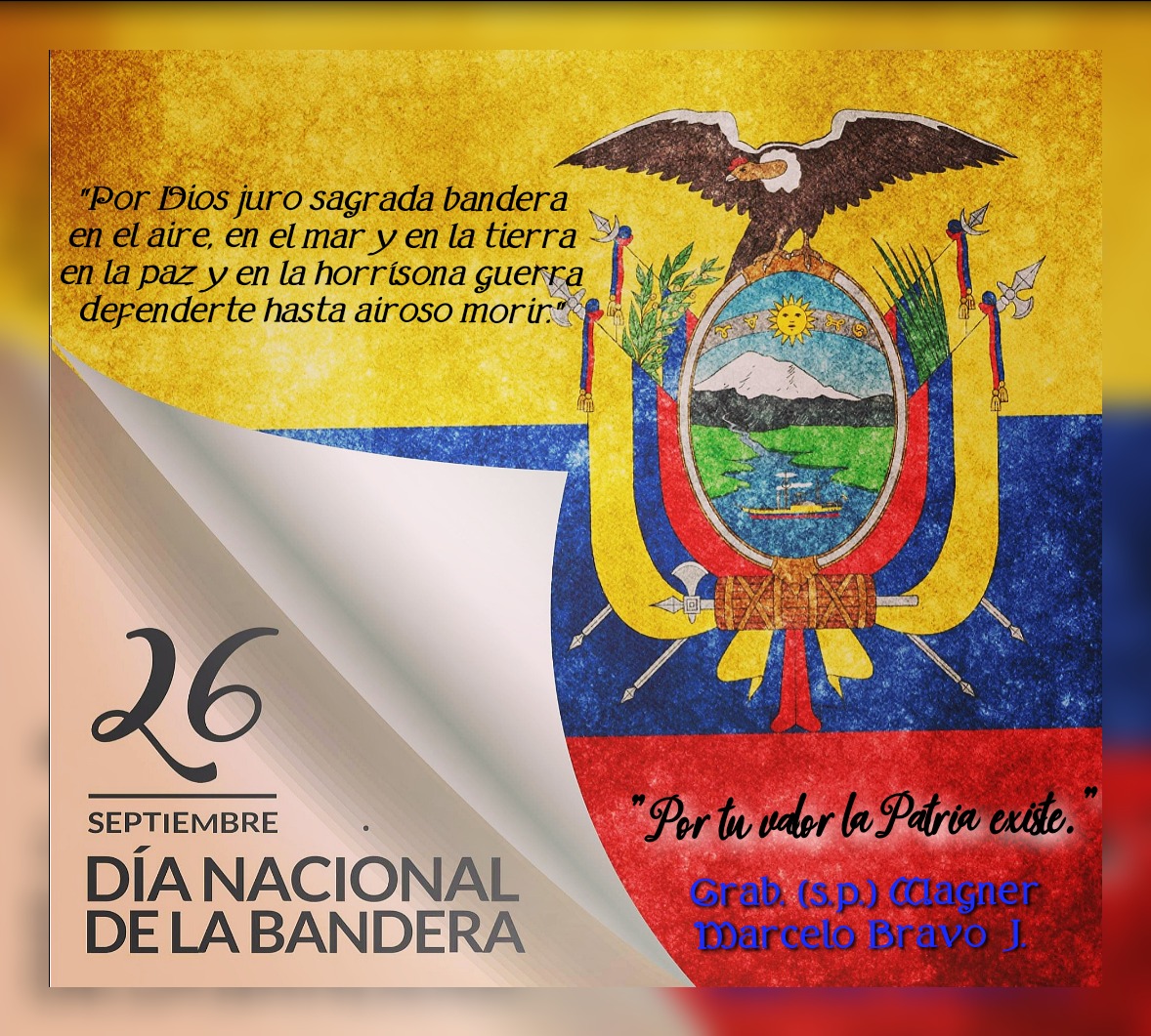 emoscoso73's tweet photo. Honor y respeto a mi Bandera, Ecuador patria de valientes y triunfadores, debemos salir de esta crisis con fervor y solidaridad. https://t.co/NUkFbT0Zl4