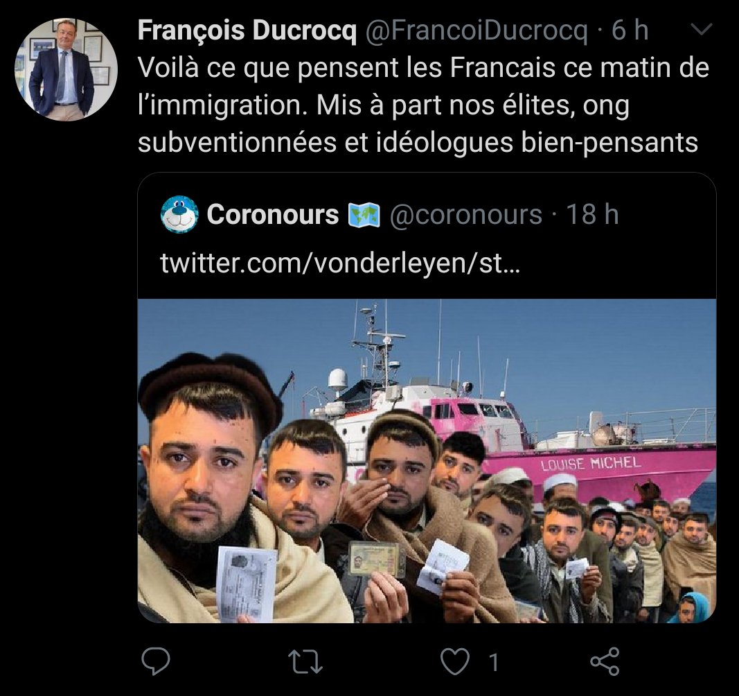 Si on va sur son Twitter, on voit en revanche que ce monsieur Ducrocq est un bon facho tendance complotiste (la doublette magique). Quelques échantillons récents.