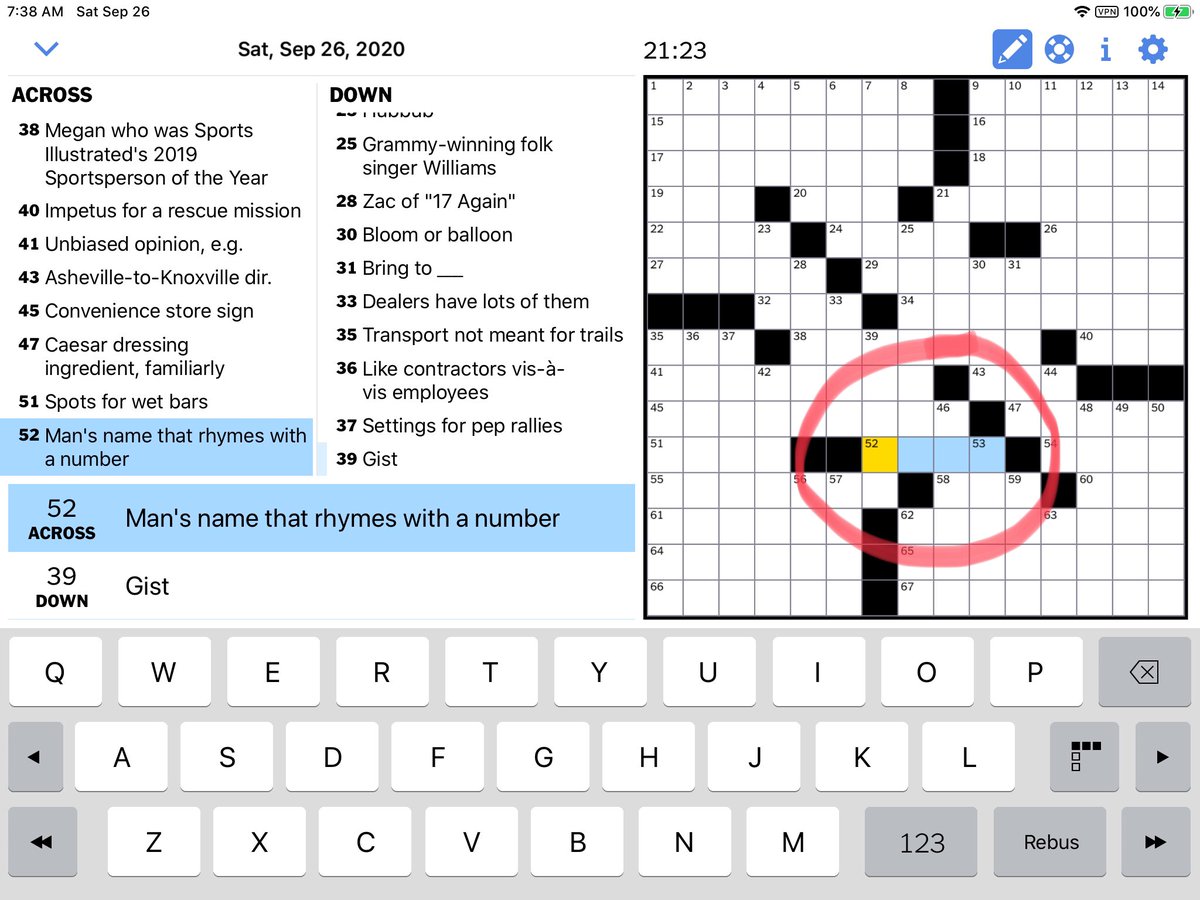 RachelForrest's tweet image. New York Times crossword puzzle today... what could the answer be?! HQTrivia fans know! @hqtrivia @WordsHQ @mattwasfunny @eybyon
