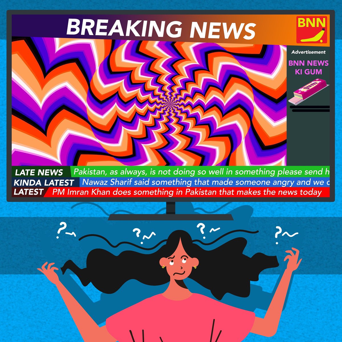 pakcord's tweet photo. "When I watch Pakistani news, I get dizzy just seeing 2-3 different tickers going at the same time and all the moving graphics in the back." https://t.co/bI9hhqqbdu #pakistaninews https://t.co/mSWtorVskC