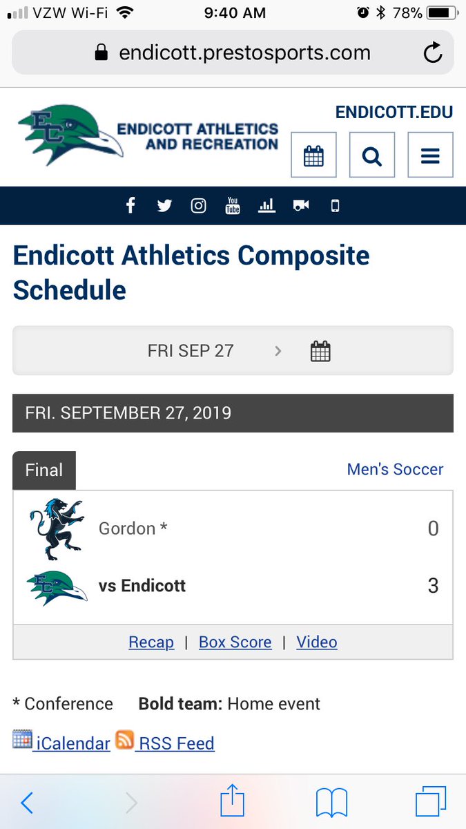 Endicott Athletics tweet media
