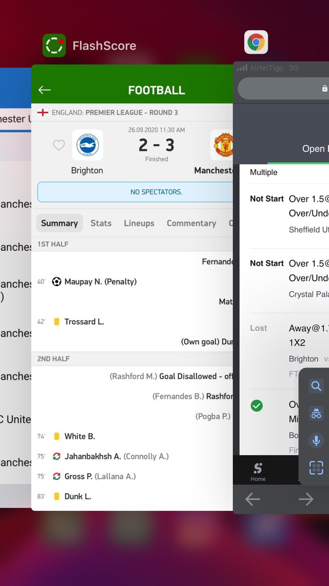 Gamontana_'s tweet photo. @sportybetgh @sportybetng the match between Brighton and Man U was 2 - 3 What The Fuck is This #SportyBet https://t.co/w0iKRkfaHv