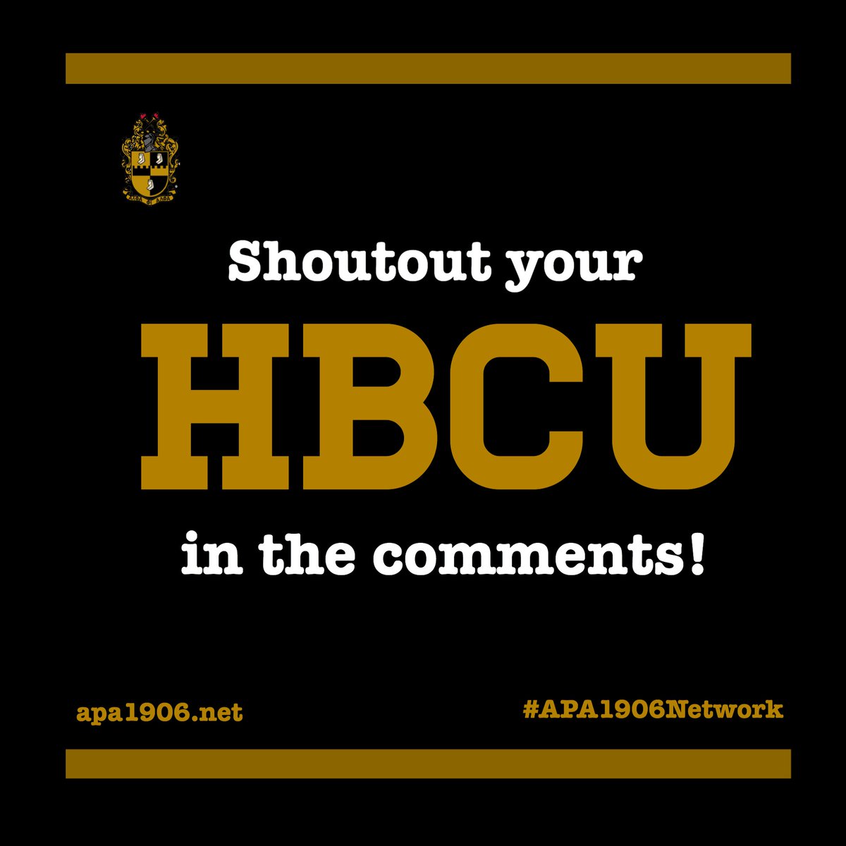 Happy #HBCUWeek! Historically Black Colleges and Universities are essential in Black culture, organizations, and education. Brothers, what HBCU are you repping?

#AlphaPhiAlpha #APA1906Network #ForThe7Jewels #HBCUWeek2020 #HBCUWeek #HBCU
