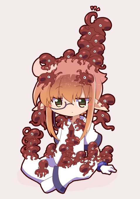 いいねされた数だけ推しキャラにタコを乗せるのtwitterイラスト検索結果