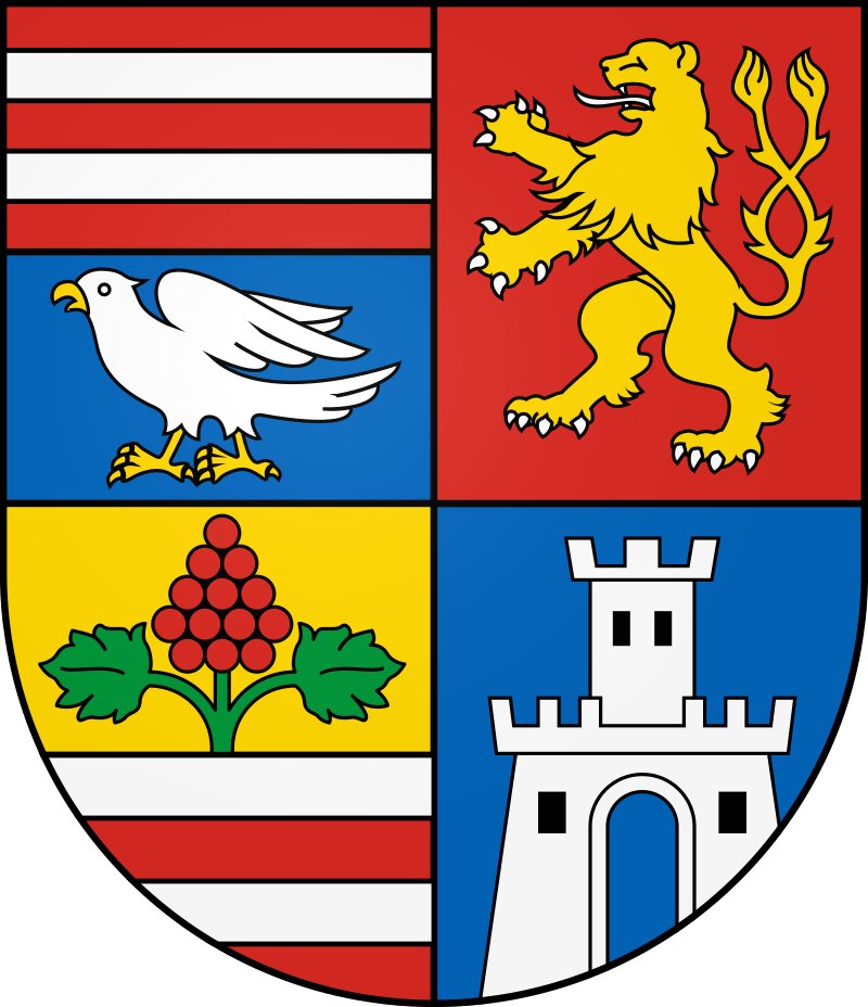 Košice (pop. 800 k)I love this flag - it's so rare to see bright yellow taking such a prominent place on a flag.The flag is only partially inspired by the arms, as you can see. The quartered arms represent 4 historical counties.