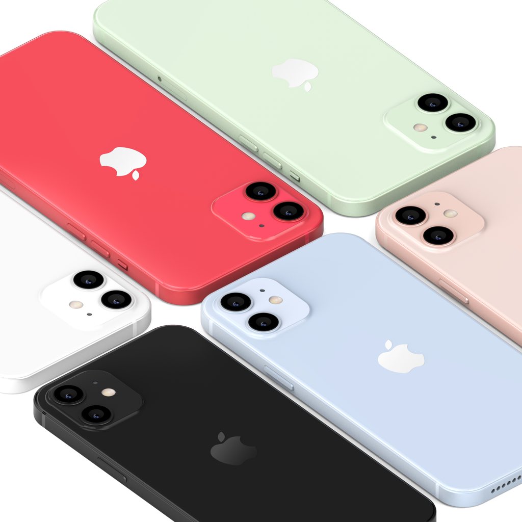 iphone_lov_er's tweet photo. the new iPhone 12 &amp; iPhone 12+ are expected to be announced at 13th of October with these 6 colors.
which is your favorite!♥️
Rendered by @iphone_lov_er 
#apple #iphone12 #iphone12pro #iphonelover #iphone11pro #red #blue #green #black #white
@9techeleven @jon_prosser @BenGeskin https://t.co/8XpRn3OwJ4