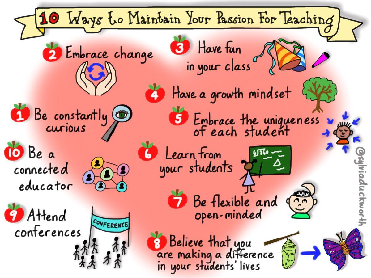 purplezaedu's tweet photo. The difference between an average and an excellent teacher. Maintaining the passion for teaching. Here are 10 simple ways you can maintain your passion for teaching @sylviaduckworth

#teaching #passion #curiosity #growthmindset #learningarchitect #educator #edumagineer https://t.co/ON172G9EGq
