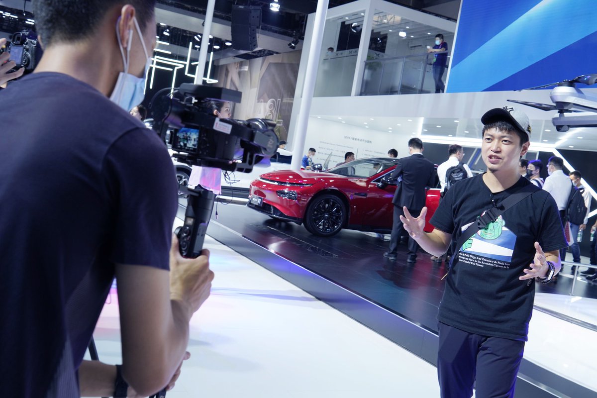 XPENG_Global's tweet photo. Xpeng announced free supercharging and battery leasing plan, unveiled air-enabled tech at #Beijing #Autoshow today. Born intelligent. Always evolving. https://t.co/SNeLuOWl22