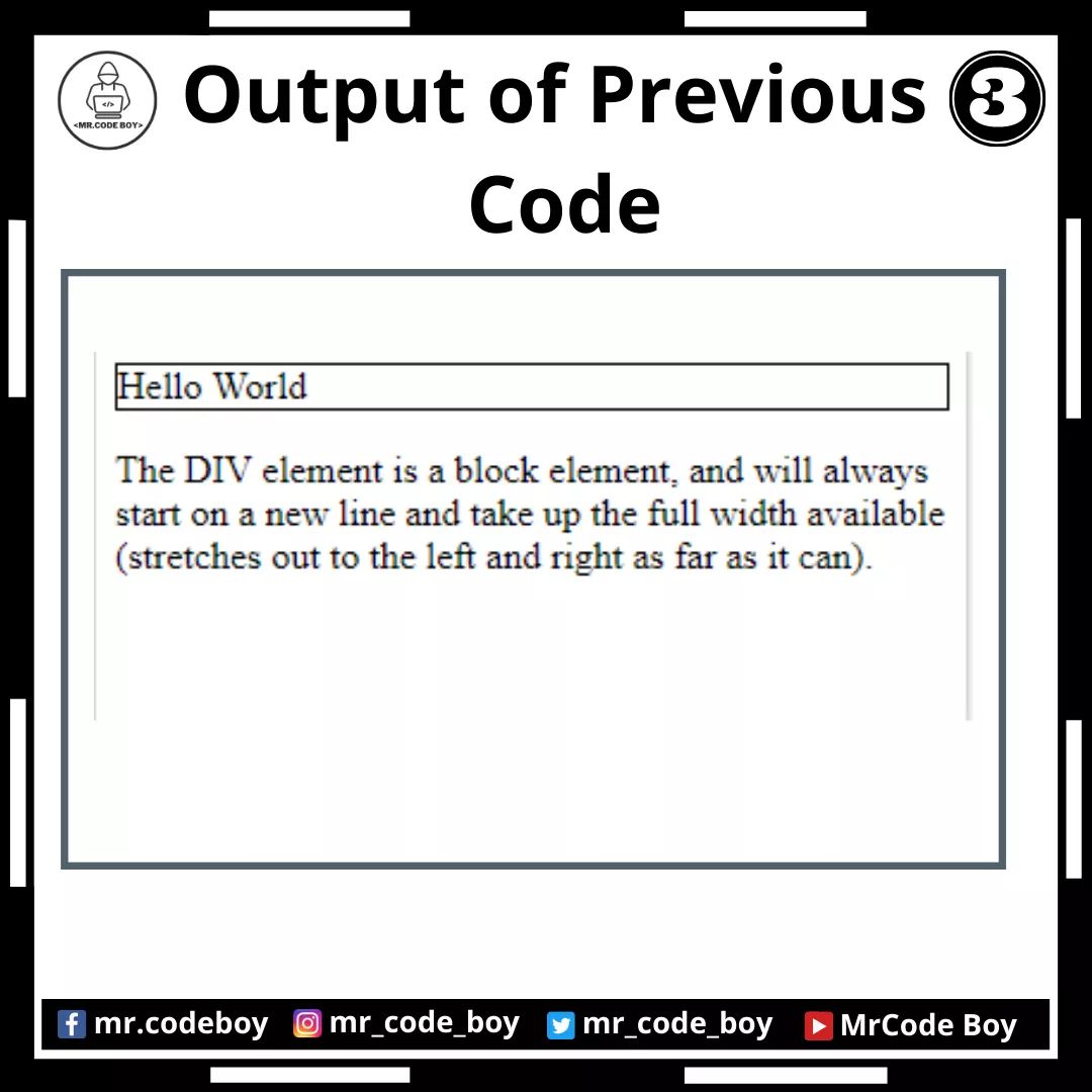 mr_code_boy's tweet image. HTML Part - 12 (Block Elements)

Like, Share, and Follow for more technical stuff.

YouTube - bit.ly/mrcodeboy
Facebook - facebook.com/mr.codeboy/
Instagram - instagram.com/mr_code_boy/

#computerscience #html #webdeveloper #tech #software
#codinglife #webdevelopment #css