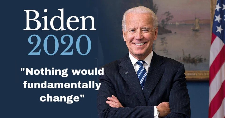 Four Reasons I'm  #NeverBiden1. Corporate PsychopathyMuch as it would be nice to end this era of chaos, voting for Joe Biden sanctions the transition of the Democratic Party from a people's party into a permanent upscale white collar fist. The infantile antics of (1/