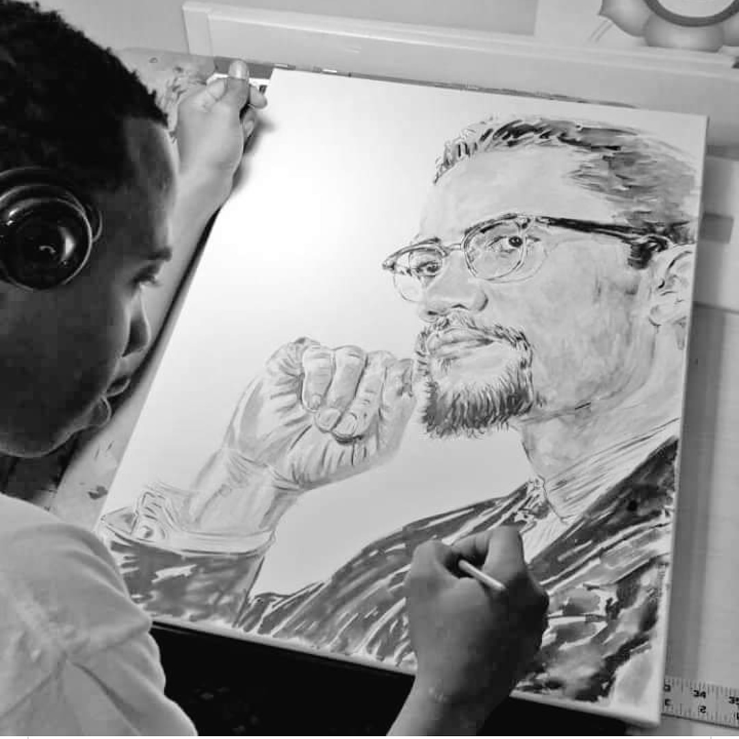 ARTISTPATRICKS1's tweet photo. @MalcolmXLegacy " El Hajj Malik Shabazz " 36 x  48 Acrylic on Canvas Washington DC Visual Artist Patrick Smith Patricksmith578@gmail.com https://t.co/f7zLxjBe3i