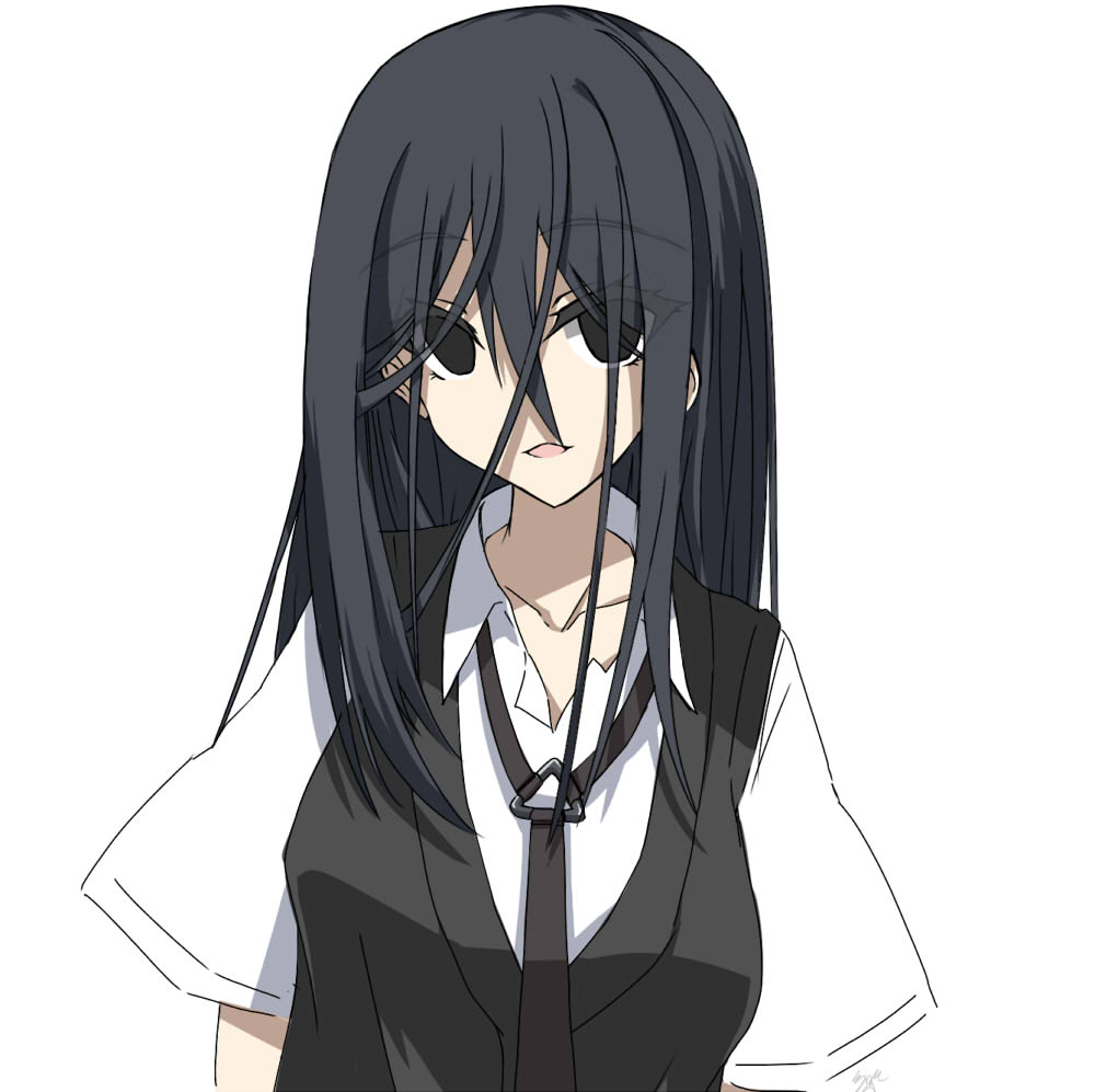 黒髪黒眼 黒影のイラスト