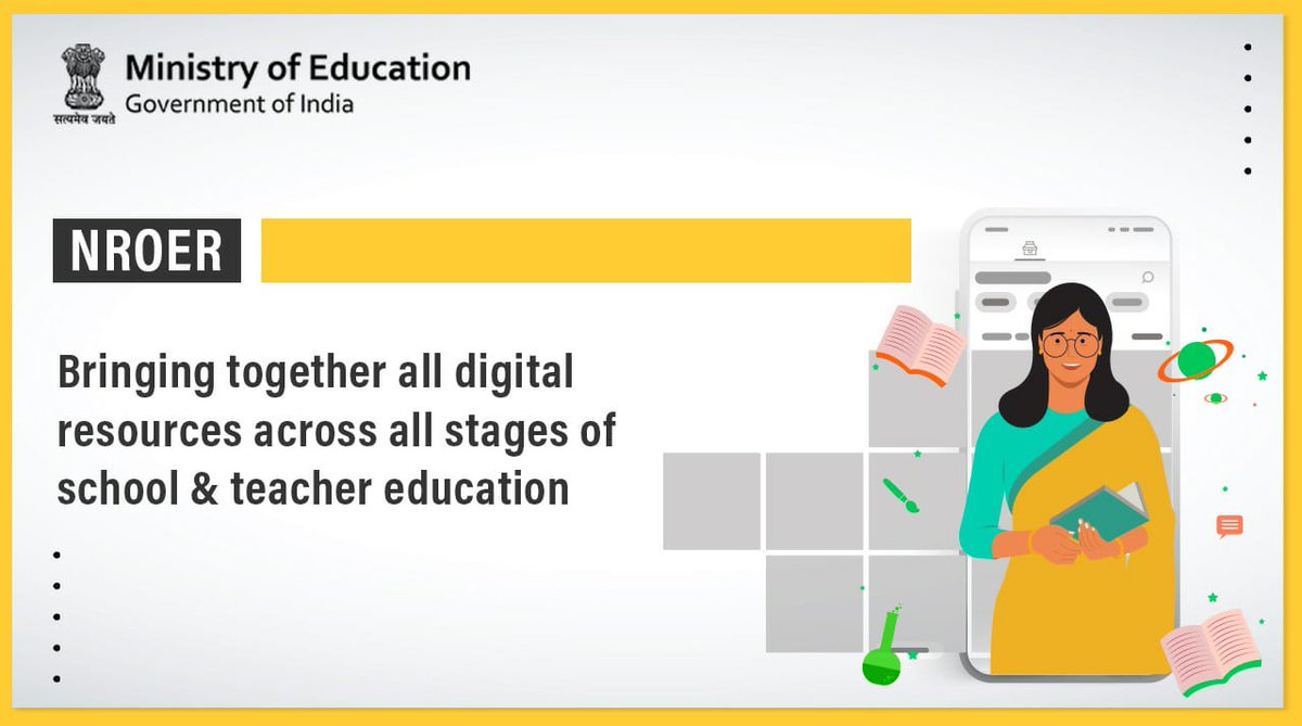 DrRPNishank's tweet photo. Educators, #NROER offers an exhaustive repository of educational material related to #schooleducation in the form of:
📄Documents
🦻Audio
💻Videos
🖼️Images, etc.
Browse the link for more info: https://t.co/tntgpCi5et
#DigitalEducation
#OnlineClass https://t.co/C0P5AUK81s