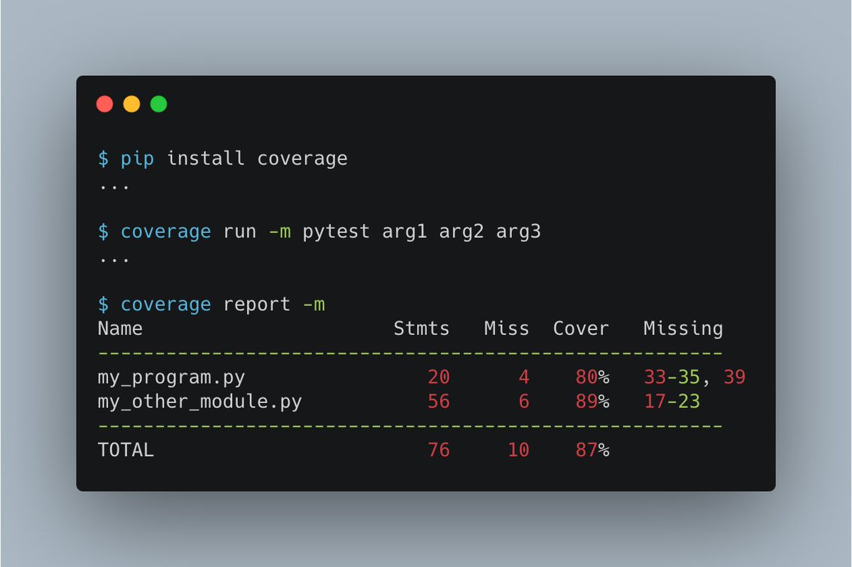 coverage — Understanding your test coverageThe library determines which lines of your code are executable, and which have been executed by the tests. It gives me an idea of how much code is currently not exercised by my pytest suite. https://github.com/nedbat/coveragepy