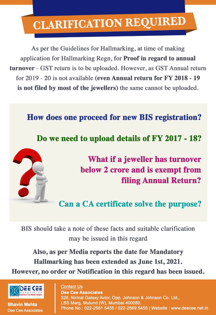 CAbhavinmehta's tweet image. @IndianStandards @BIS_manak @GJCIndia @DDKarel @Jatinvchheda #MandatoryHallmarking #extension #notification awaited #clarification required #Hallmarking registration @irvpaswan