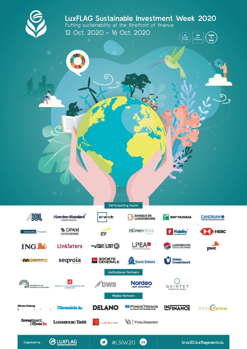 SriEvent's tweet photo. #SriAgenda countdown -1β£4β£ | #Oct12_16
#LSIW20 "@LuxFLAG Sustainable Investment Week 2020
https://t.co/efAK6VOLj5
#sustainablefinance #responsibleinvestment #sri #esg #impinv @bank_quintet @boersenzeitung @Chronicle_LU @spuerkeess
@SriEvent is Twitter Media Partner https://t.co/0RVuDo7prU