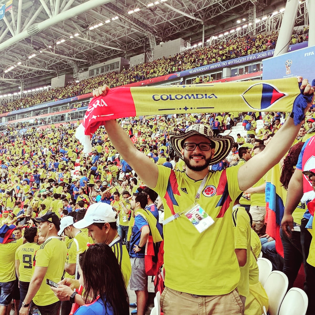 My first World Cup!  What an amazing time!!  The best feeling in the world, hearing that national anthem and watching you favorite players represent your country... I was also blessed to watch <a href="/FALCAO/">Radamel Falcao</a> score his first World Cup goal. #soccerfirsts #LoveitbeIN <a href="/beinsportsusa/">beIN SPORTS USA</a>