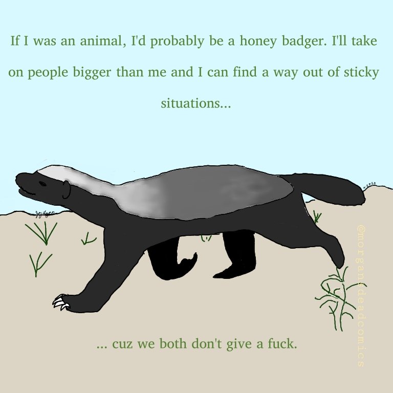 MorgansDeadComi's tweet photo. Your Saturday comic! #honeybadgerdgaf #badlydrawncomic #godsthisisbad #createdonanote8 #madewithibispaintx https://t.co/qLbKAuLMg4