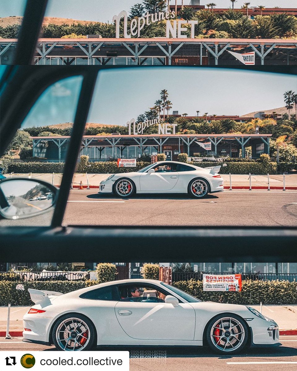 NeptunesNet's tweet photo. The week is flying by. A sweet shot of this 991 GT3 sitting in front of Neptune’s Net in Malibu while driving with @pclubusa group a few months ago. #gt3 #neptunesnet #malibu #pclubusa #991 #bbs #losangeles #cooledcollective #driveyourshit #drivefastbutsafe https://t.co/xQ6lWBOt8A