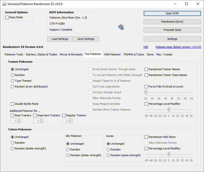 Matt on X: Yesterday a fork of Universal Pokémon Randomizer was released  with support for the Generation 6/7 Pokémon games. For the first time, it  also includes field item/scripted encounter randomization! You