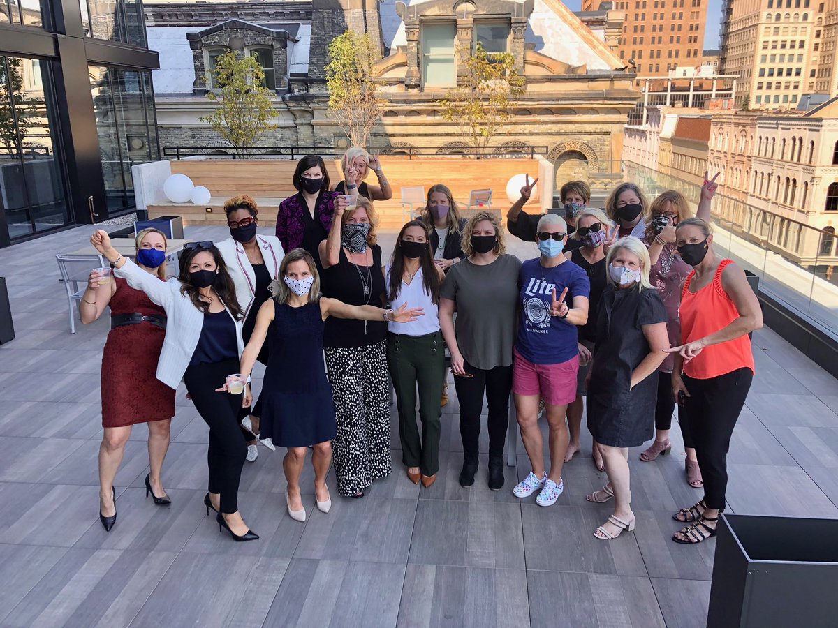 emdwntwn_Baird's tweet photo. One of the best parties ever thrown!!! Celebrating the 2020 #MBJWOI winners in style @ the Huron building pre-official opening, thanks to Danielle Bergner. And thanks to @JohannahKSJ for nominating me and @peggysmith for providing the 🥂🍾. #WD4G

Cameo appearance by @MarkKassMBJ https://t.co/xEBgCCGud2