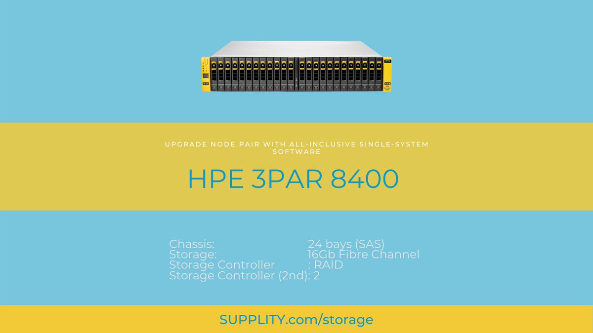 supplity's tweet photo. HP 3PAR StoreServ 8400Storage is the all-flash array that delivers the performance advantages of a purpose-built, flash-optimized architecture
#HPE #Supplity #sales #SSD #Storage #flash #HPE3PAR
More :
Tel :00441614140048
E-mail: sales@supplity.com
https://t.co/KmmkteiDLr https://t.co/YQiScaJJME