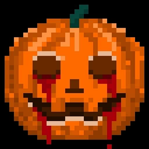 Izm Dot ハロウィンドット絵かぼちゃのさらにホラーバージョンです ハロウィン カボチャ かぼちゃ ホラー ドット絵 T Co Agix6cyryk